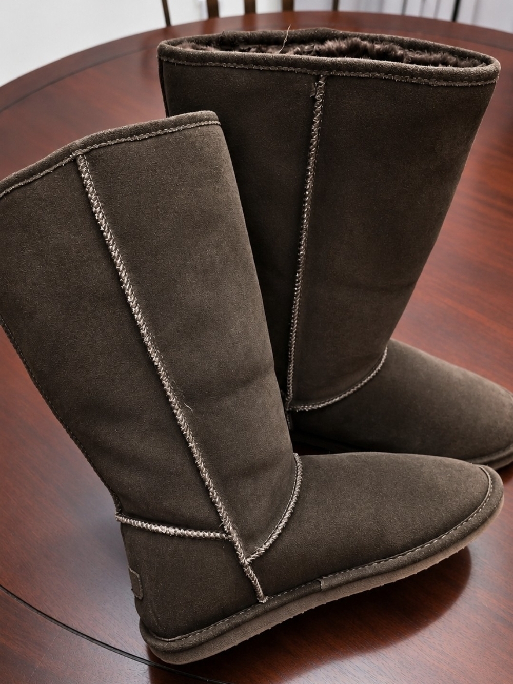 Back to School - Women’s Björndal Brown Suede Shearling Winter Boots Size 11 - Picture 3 of 8